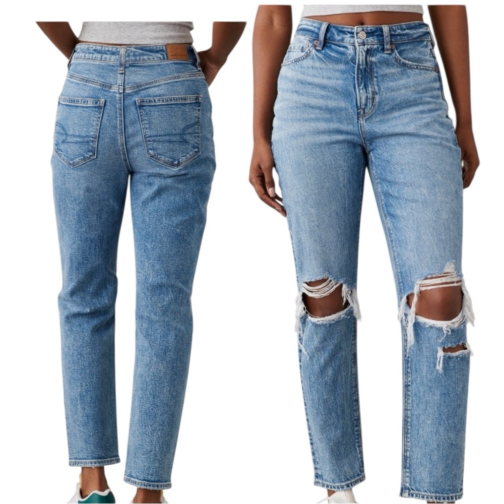 American Eagle (30x27) Strigid Distressed High Rise Mom Jeans - Women’s 10 - Picture 14 of 14